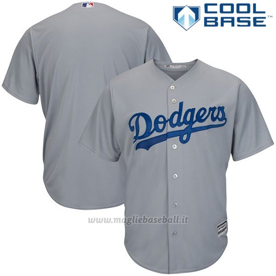 Maglia Baseball Uomo Los Angeles Dodgers Grigio Majestic Cool Base